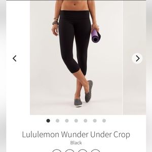 Lululemon Wunder Under Crop Black Size 4